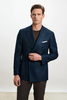 Scabal Taormina 陶尔米纳 Bamboo Viscose 竹纤维深蓝色全麻衬单西 商品缩略图0