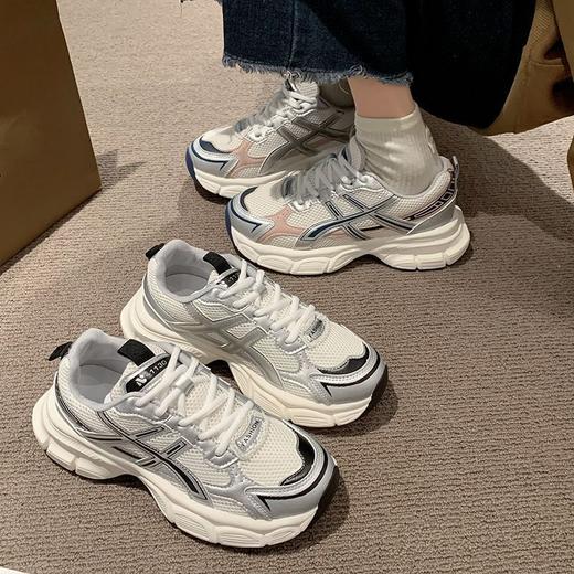 【轻盈舒适不磨脚！百搭厚底老爹鞋】2025年 春夏款百搭轻便增高跑步鞋，学生潮流炸街网面透气运动鞋休闲鞋L 商品图4