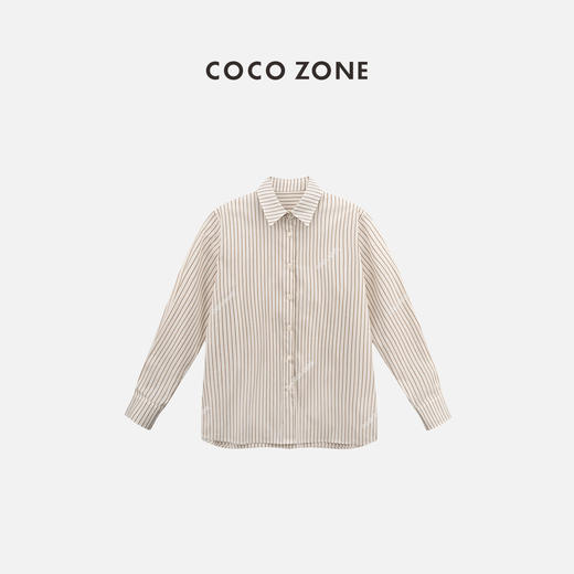 COCO ZONE2024复古单排扣POLO领衬衫气质百搭长袖上衣24C10371 商品图0