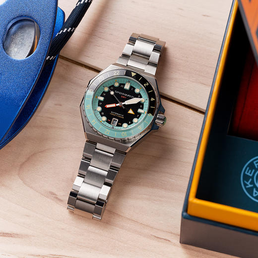 新款SPINNAKER三角帆GMT双时区八角壳自动机械表钢带防水夜光5119 商品图4