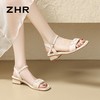 ZHR则则凉鞋女2024新款夏季一字带中跟鞋网红ins公主风粗跟凉鞋女 商品缩略图5