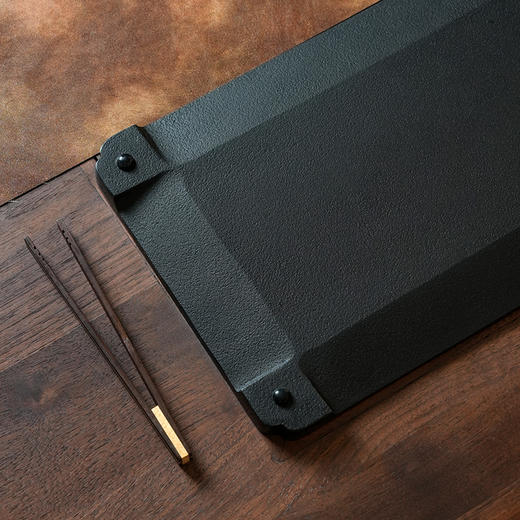 陆羽苏窗茶盘 乌金石茶盘轻奢现代家用干泡台乌金石茶具托盘茶台石板 商品图3