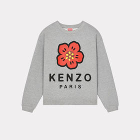 KENZO 高田贤三 女士棉质字母花徽标印花圆领长袖卫衣 灰色 FC62 SW011 4ME 94