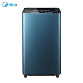 美的（Midea）MB100S9DQ 波轮全自动洗衣机 石砾青 门盖石砾青,白玻,黑色丝印 钢化玻璃 波轮式
