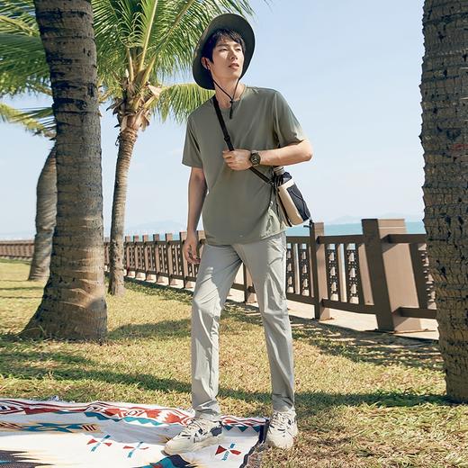 【无缝压胶】柒牌高弹短袖T恤男2024夏季新款轻户外休闲圆领上衣	126T72960 商品图3