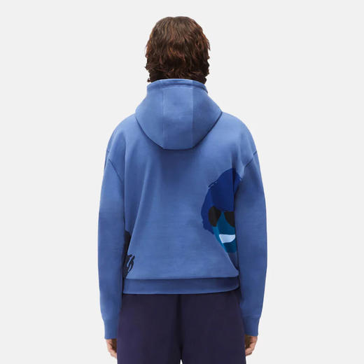 KENZO 高田贤三 男士涂鸦徽标印花棉质连帽卫衣 蓝色 FC55 SW546 4MO 67 商品图2