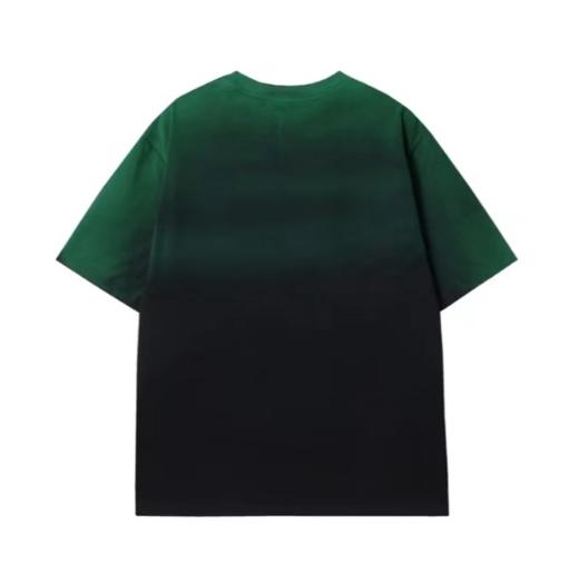 T817夏季新款渐变撞色金属三角标男女短袖时尚百搭休闲T恤复古上衣 商品图2