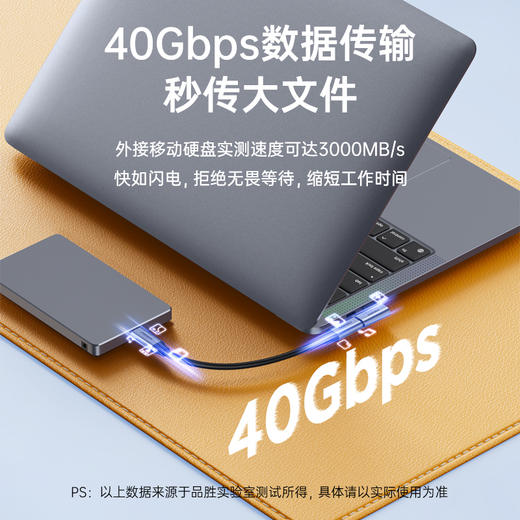 品胜 C公 to C母两头弯40GB高清传输转接头 支持带Type-C/F接口的笔记本或台式电脑文件传输/充电 商品图2