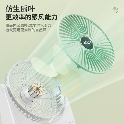 【超长续航❗️新款充电式循环扇】大容量电池，让凉风常伴，静享舒眠夏日，大风力桌面风扇家用USB学生宿舍小型台式电风扇露营野餐堪比小空调 商品图3