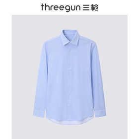 Threegun三枪 【时尚弹力】小方领长袖男士衬衫-81601A911