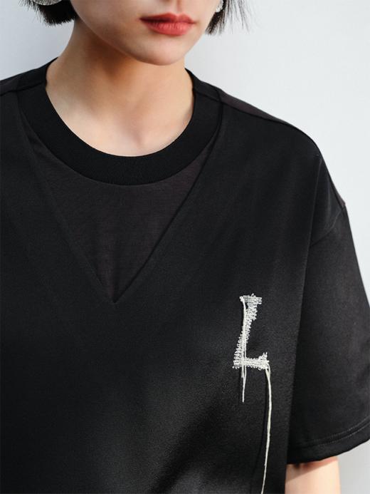 LIYIHAN 醋酸拼接T恤 Y242Z05890 商品图1