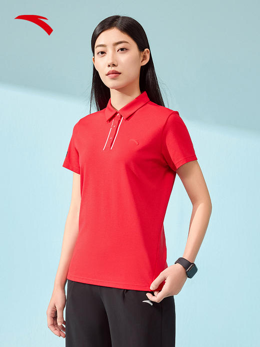 【L/XL断码】安踏冰丝T丨冰感短袖POLO衫女翻领休闲网球运动透气上衣162427101【无货退款】 商品图3