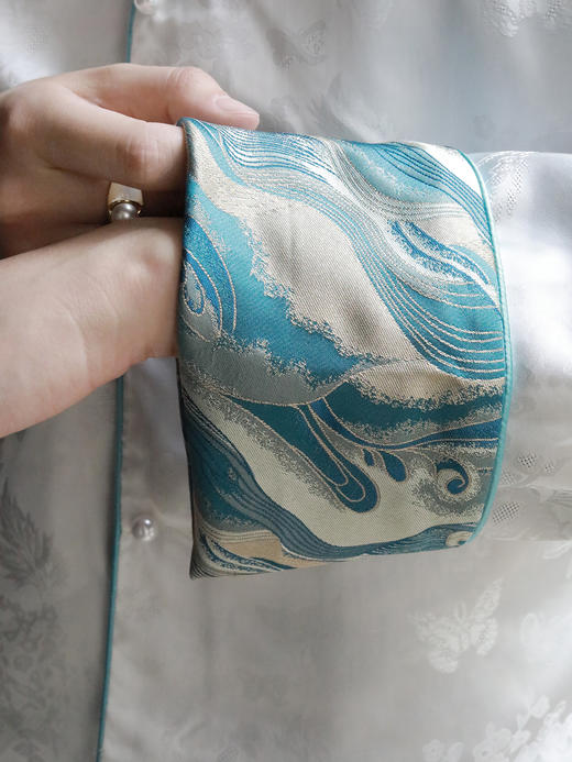 盛唐牡丹 |海浪纹重缎宋锦对襟外套 商品图8