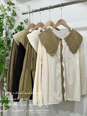 11.11促（NO退换）喜出23237拼色翻领翻领小衫-喜出