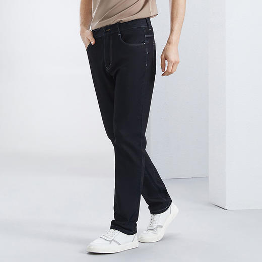 【含桑蚕丝】柒牌直筒牛仔裤男2024春夏新款中腰休闲中青年长裤子	126H71330 商品图1