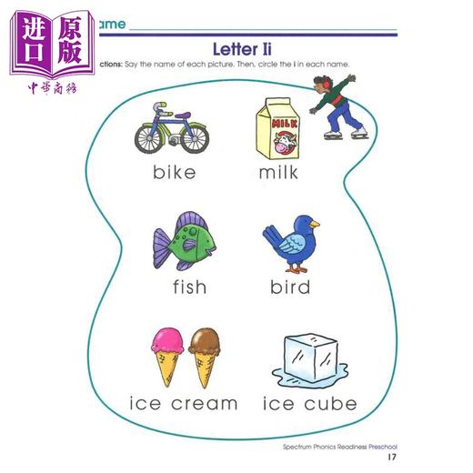 【中商原版】光谱练习册 自然拼读预备课程 学前班Spectrum Phonics Readiness Grade PK 英文原版进口教辅 Carson Dellosa 商品图3