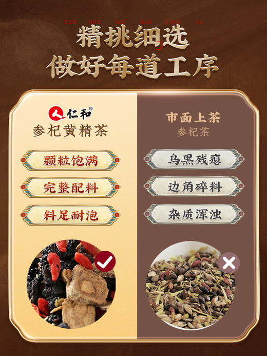 仁和参杞黄精茶 老年滋补搭八宝茶养生茶 商品图4