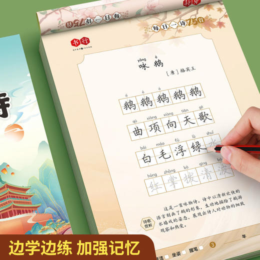 小学生每日一诗古诗词练字帖小学1-6年级课本同步临摹古诗楷书描红边学边写练字帖 商品图3
