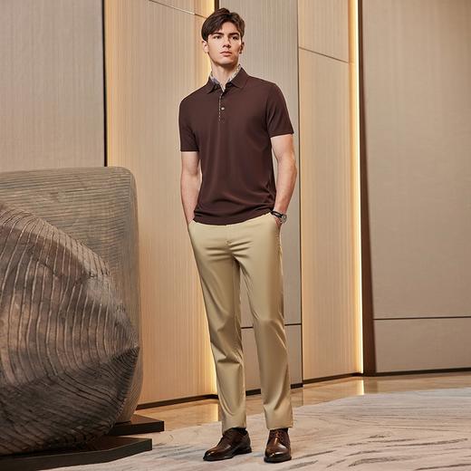 【特价】【高端系列】柒牌短袖polo衫男2024夏季新款伊力特弹力翻领T恤衫	126T70530 商品图3
