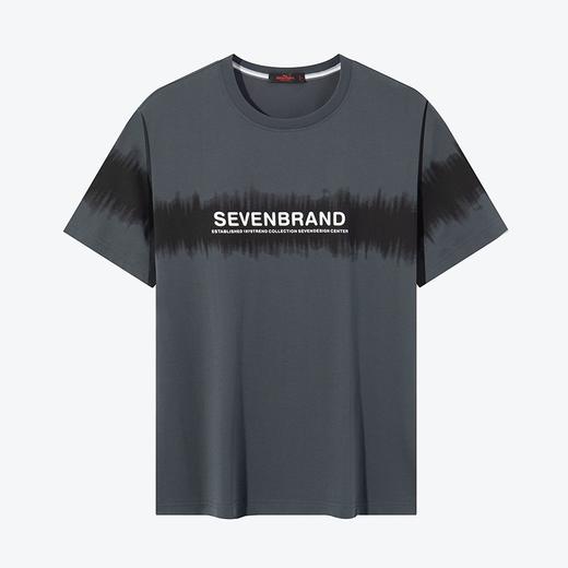 【特价】【冰藻泥】柒牌印花短袖T恤男2024夏季新品亲肤透气圆领休闲上衣	126T72260 商品图4