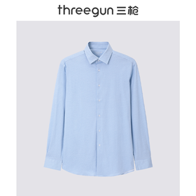 Threegun三枪 时尚弹力印花长袖男士衬衫上衣-81865A011