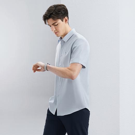 【竹纤维】柒牌男装短袖衬衫男2024夏季新款商务百搭透气翻领衬衣	126A70250 商品图1