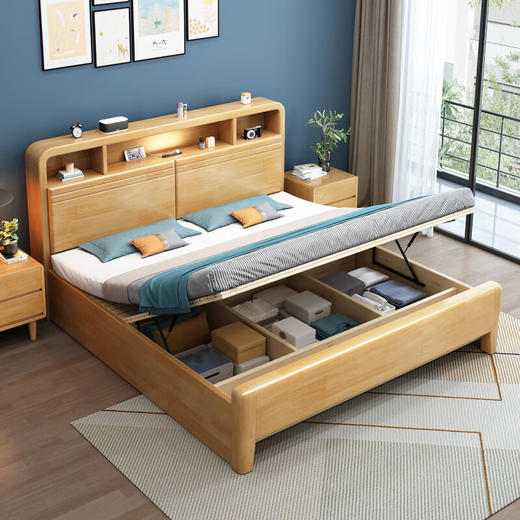 北欧风实木床8116#原木色（齐） 商品图2