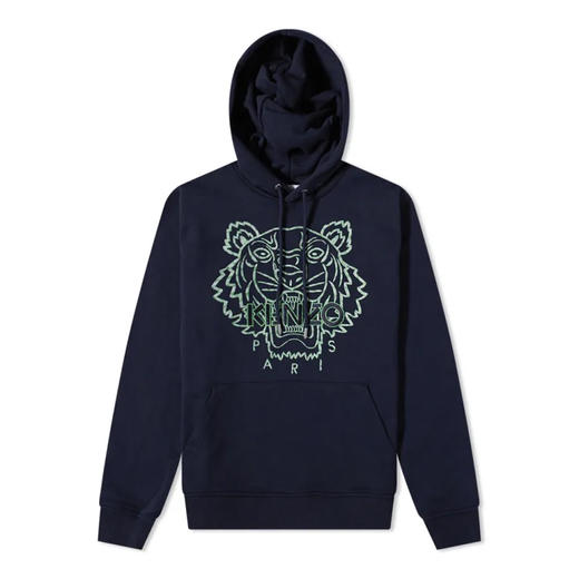 KENZO 高田贤三 男士大虎头徽标刺绣棉质连帽长袖卫衣 深蓝色 FC55 SW338 4XF 77 商品图0