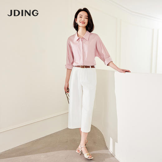 【商场同款】CJTJ416 “ 凉感通勤裤 ”  米白色调低调娴静 宽松廓形 舒适透气 立体拼缝设计更显瘦好穿 白色阔腿裤 商品图3