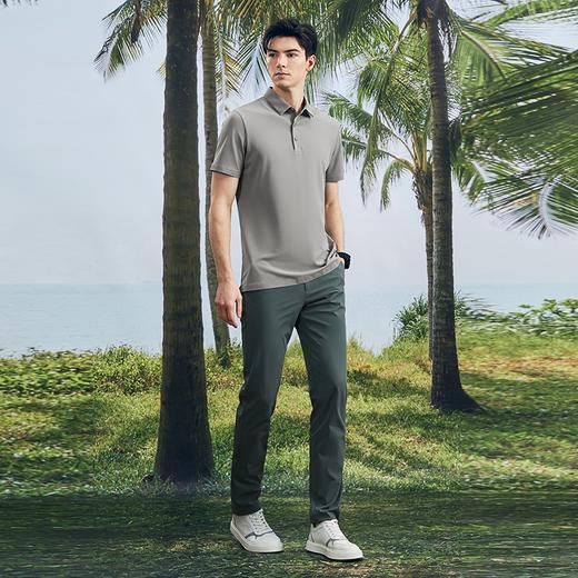 【瞬间凉感】柒牌锦氨短袖polo衫男夏季新款时尚休闲透气翻领T恤	126T72440 商品图3