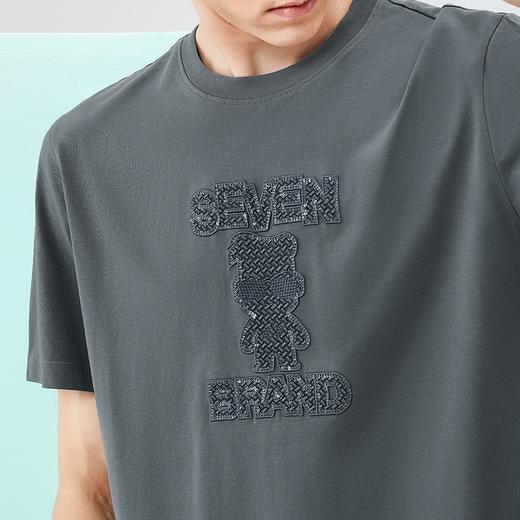 【柒先生保形索罗纳】柒牌男士短袖t恤夏季新款时尚休闲圆领上衣	126T72270 商品图2