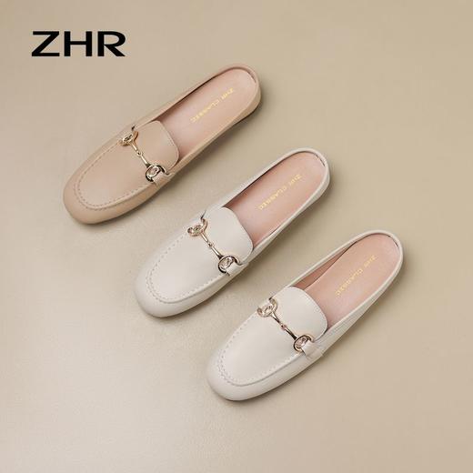 ZHR则则舒适优雅金属马衔扣半拖高级凉拖鞋女超仙休闲低跟爆款简约 商品图4