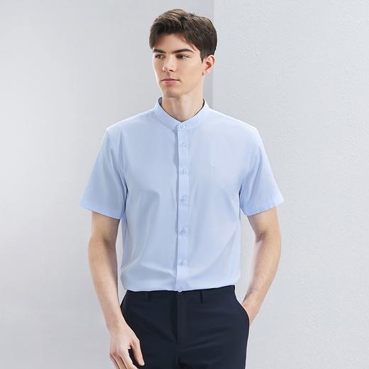 【中华立领】柒牌男装短袖立领衬衫男2024夏季新款人字纹肌理商务百搭休闲衬衣	126A71180 商品图1