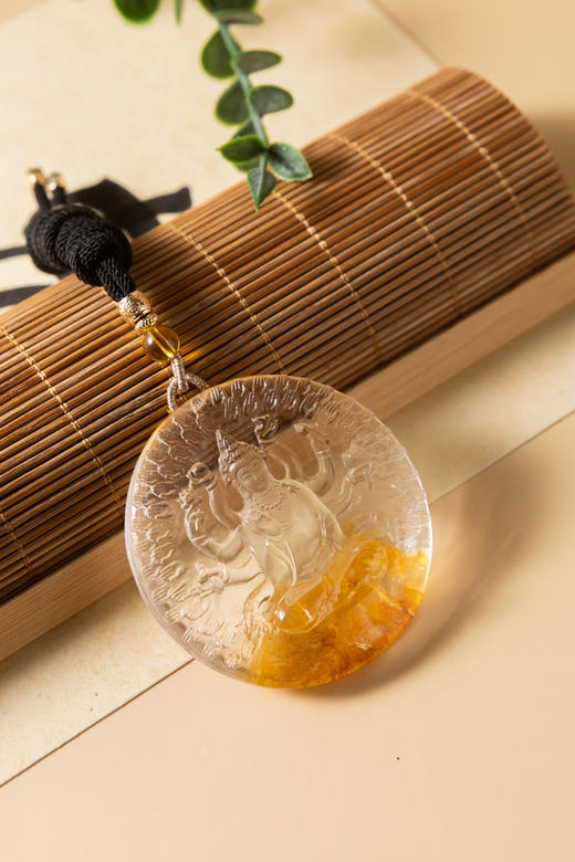 天然巴西黄礁花吊坠 商品图10