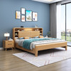 北欧风实木床668#原木色/胡桃色可选（齐） 商品缩略图0