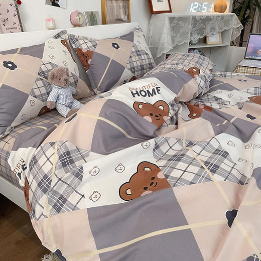 【轻奢生活！云朵般舒适触感】自然零距离接触床单四件套被套，夏季学生宿舍三件套 磨毛被罩卡通床上用品！-QQ 商品图12