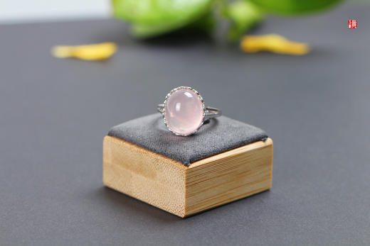 粉晶芙蓉石戒指【初桃】，925银镶 商品图1