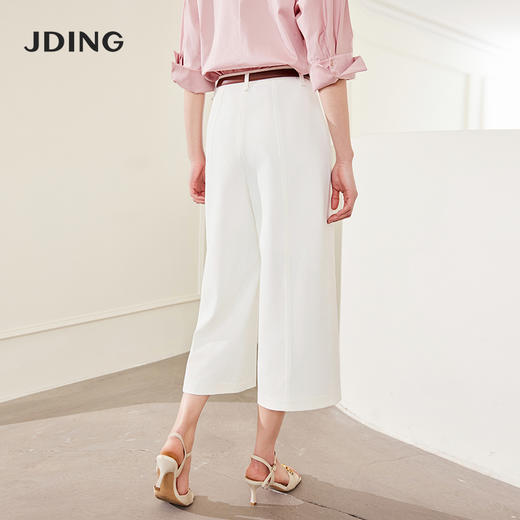 【商场同款】CJTJ416 “ 凉感通勤裤 ”  米白色调低调娴静 宽松廓形 舒适透气 立体拼缝设计更显瘦好穿 白色阔腿裤 商品图8
