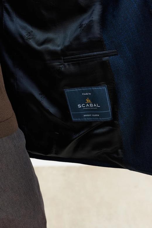 Scabal Taormina 陶尔米纳 Bamboo Viscose 竹纤维深蓝色全麻衬单西 商品图5