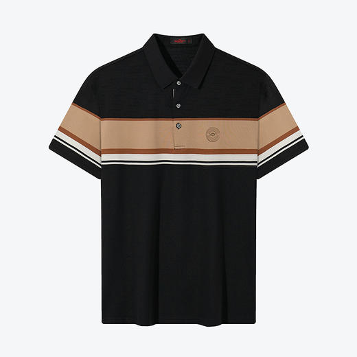 【丝光棉】柒牌条纹polo衫男2024夏季新款时尚休闲中青年短袖T恤	126T70920 商品图4