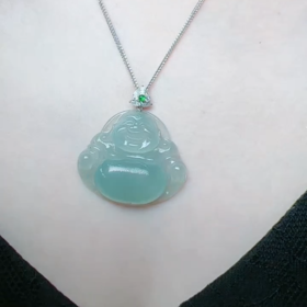 玉美人菲菲HZ#18K翡翠佛公吊坠约37*32mm