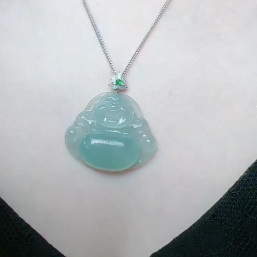 玉美人菲菲HZ#18K翡翠佛公吊坠约37*32mm 商品图0