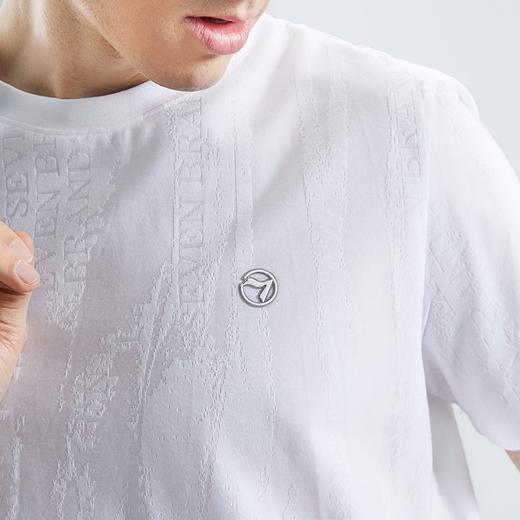 【凉感索罗纳】柒牌短袖T恤男夏季新款时尚休闲字母提花圆领上衣	126T72210 商品图2