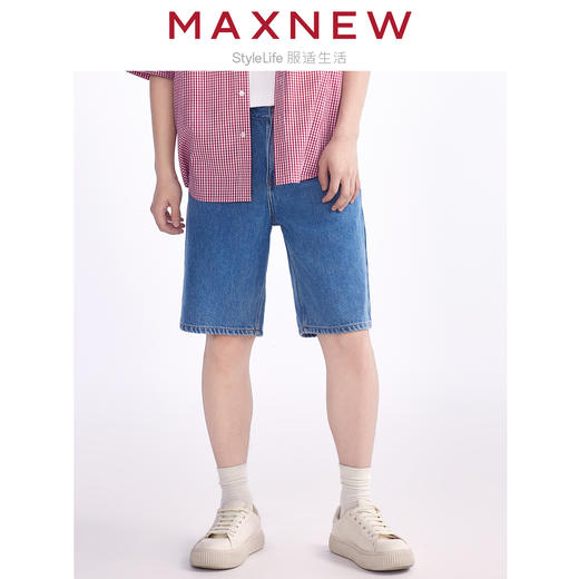 【短裤】男装凉感合身经典牛仔五分裤 1N2114301 商品图0