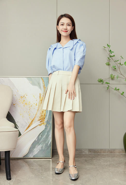 如若初见|斜扣百褶裤裙 商品图2