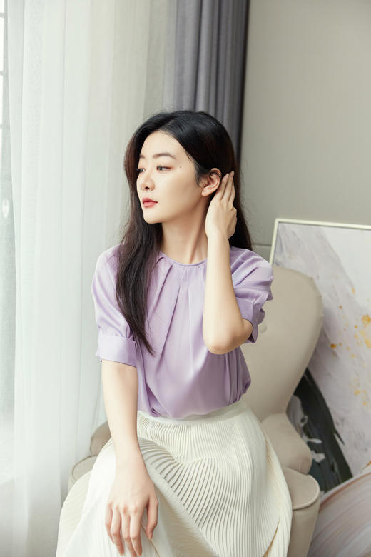 槿黛｜真丝重绉简约上衣 商品图2