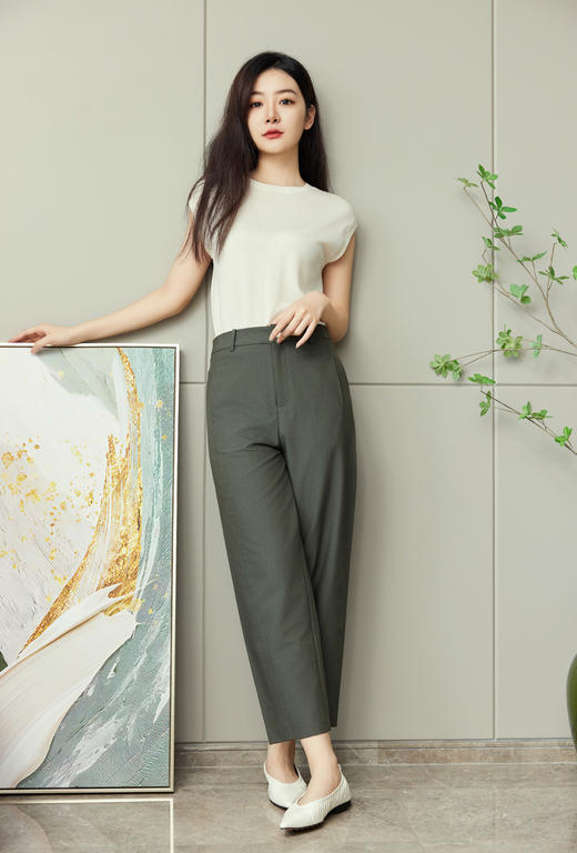 春水碧波|文艺明线休闲裤 商品图0