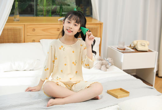 【第二件 0 元｜ 满2件 5 折】【秀黛】女童圆领针织印花空调衫女童夏季睡衣L1440002T【门店同款】【如遇缺货自动退款，介意勿拍】 商品图4