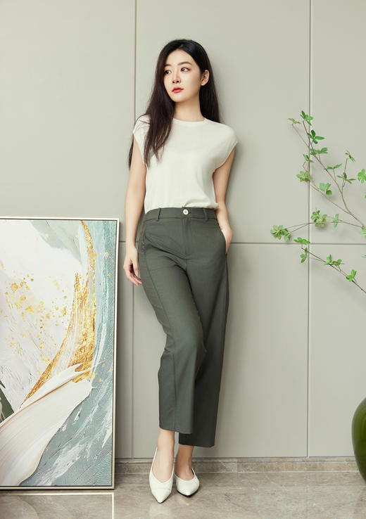 春水碧波|文艺明线休闲裤 商品图1