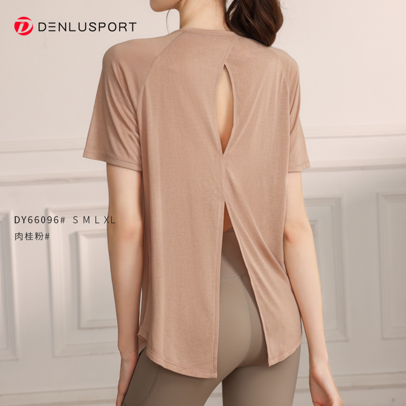 轻薄透气运动上衣DY66096#专业跑步瑜伽健身短袖T恤罩衫
